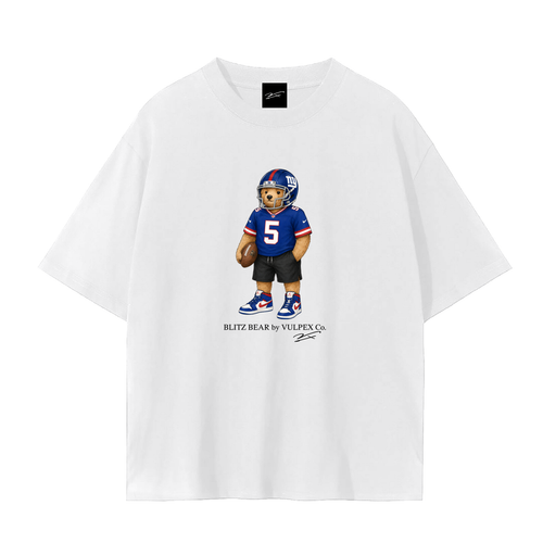 Big Blue Blitz Bear football T-shirt by VULPEX