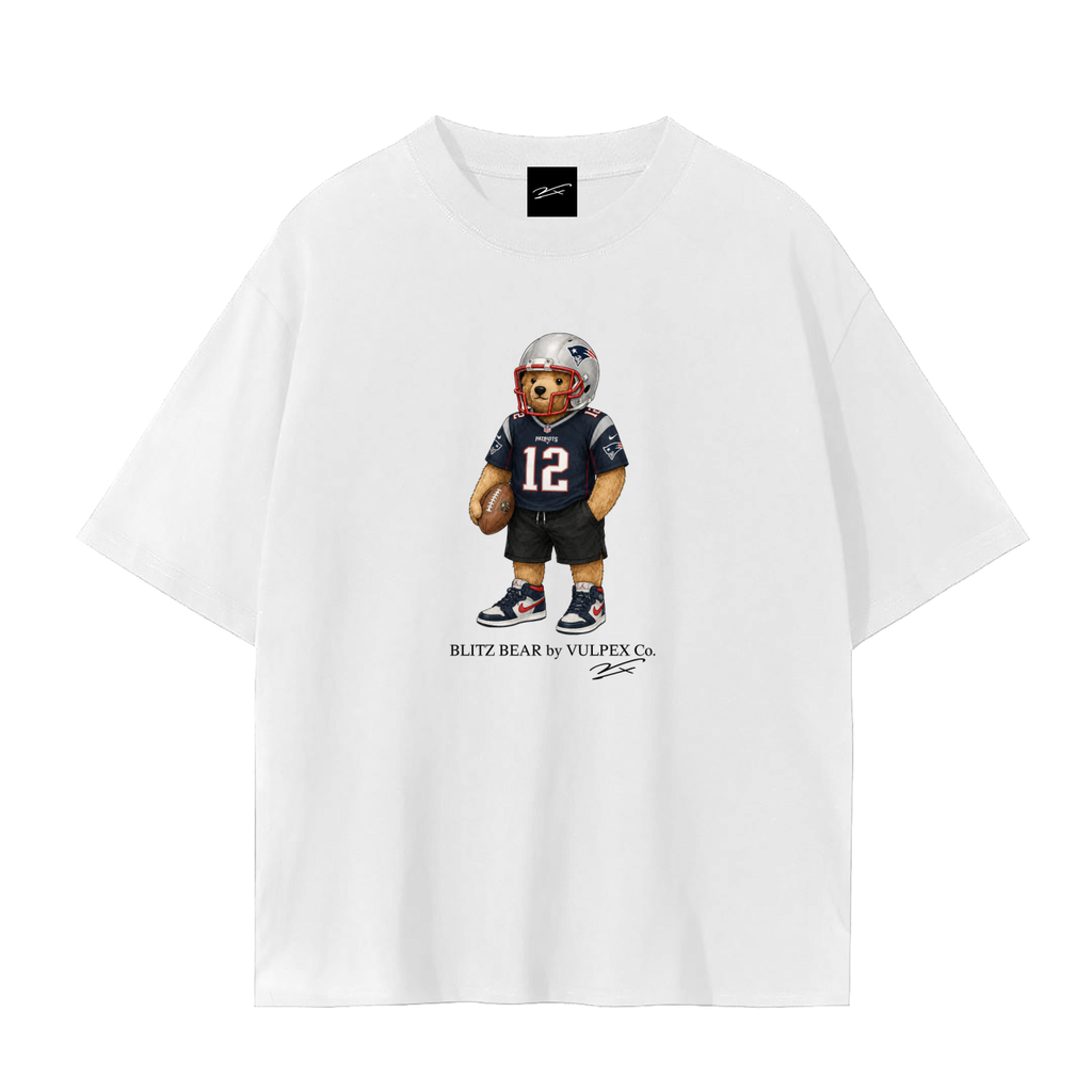 Pats Nation Blitz Bear football T-shirt by VULPEX