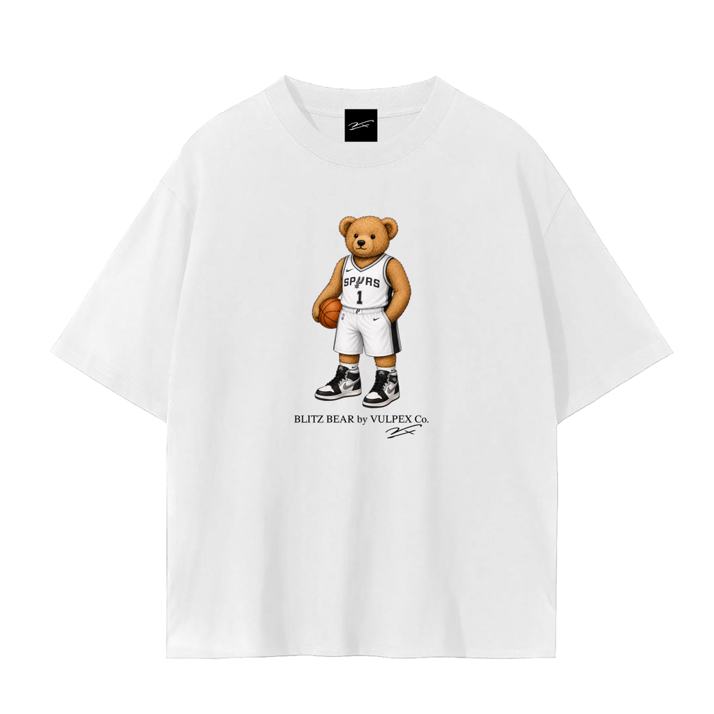 Silver & Black Blitz Bear basketball T-shirt by VULPEX