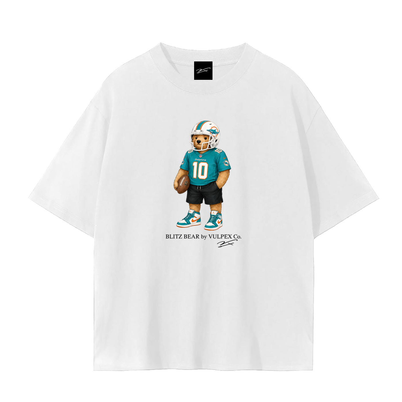 Fins Up Blitz Bear football T-shirt by VULPEX