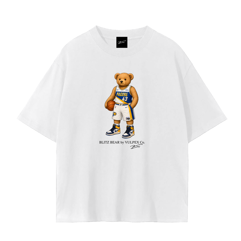Blue & Gold Blitz Bear basketball T-shirt by VULPEX