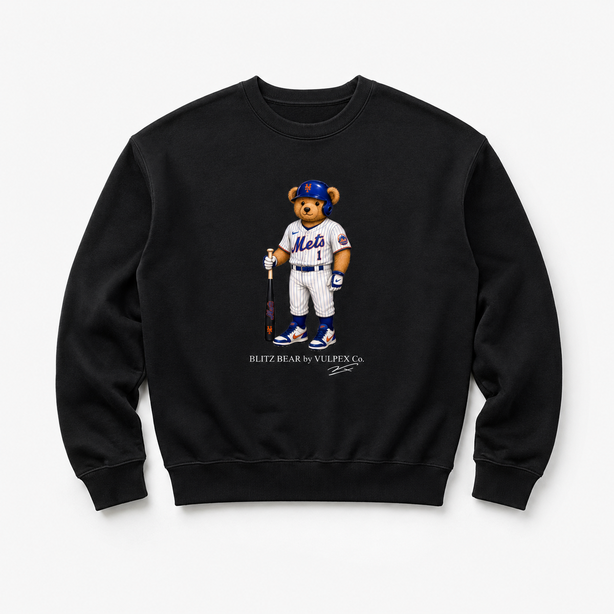 Amazin’s Blitz Bear Sweatshirt - Black - premium editorial front