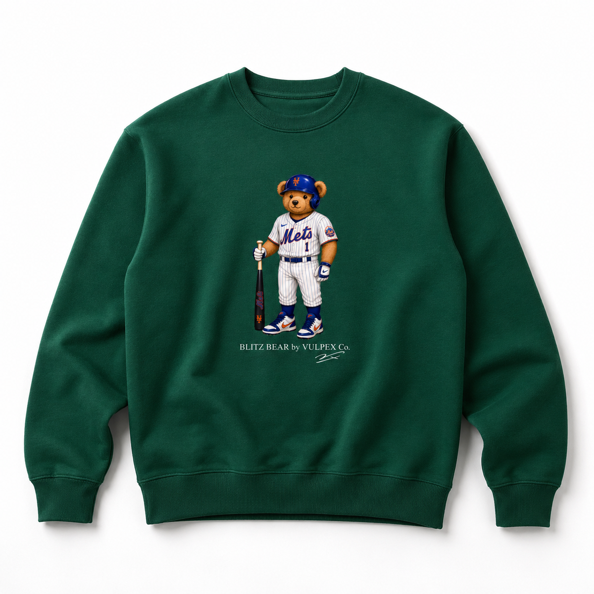 Amazin’s Blitz Bear Sweatshirt - Dark Green - premium editorial front