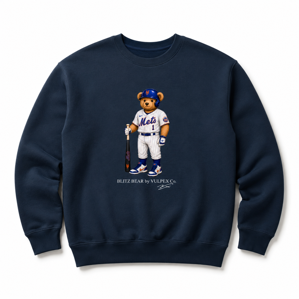 Amazin’s Blitz Bear Sweatshirt - Navy Blue - premium editorial front