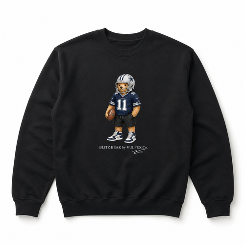 America’s Team Blitz Bear Sweatshirt - Black - premium editorial front
