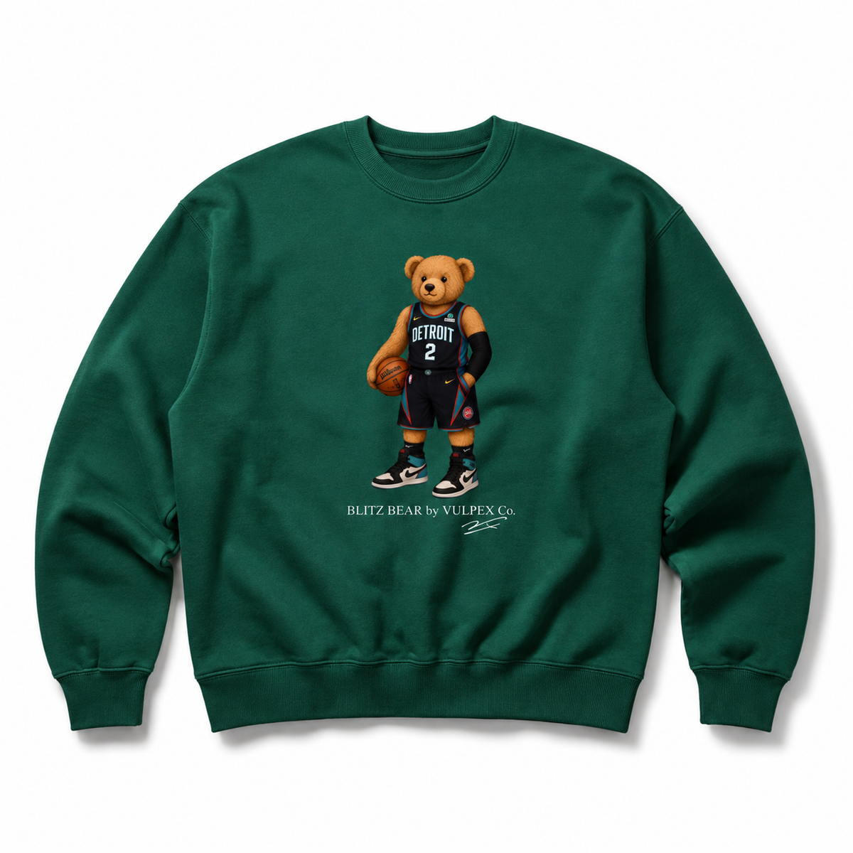 Bad Boys Blitz Bear Sweatshirt - Dark Green - premium editorial front