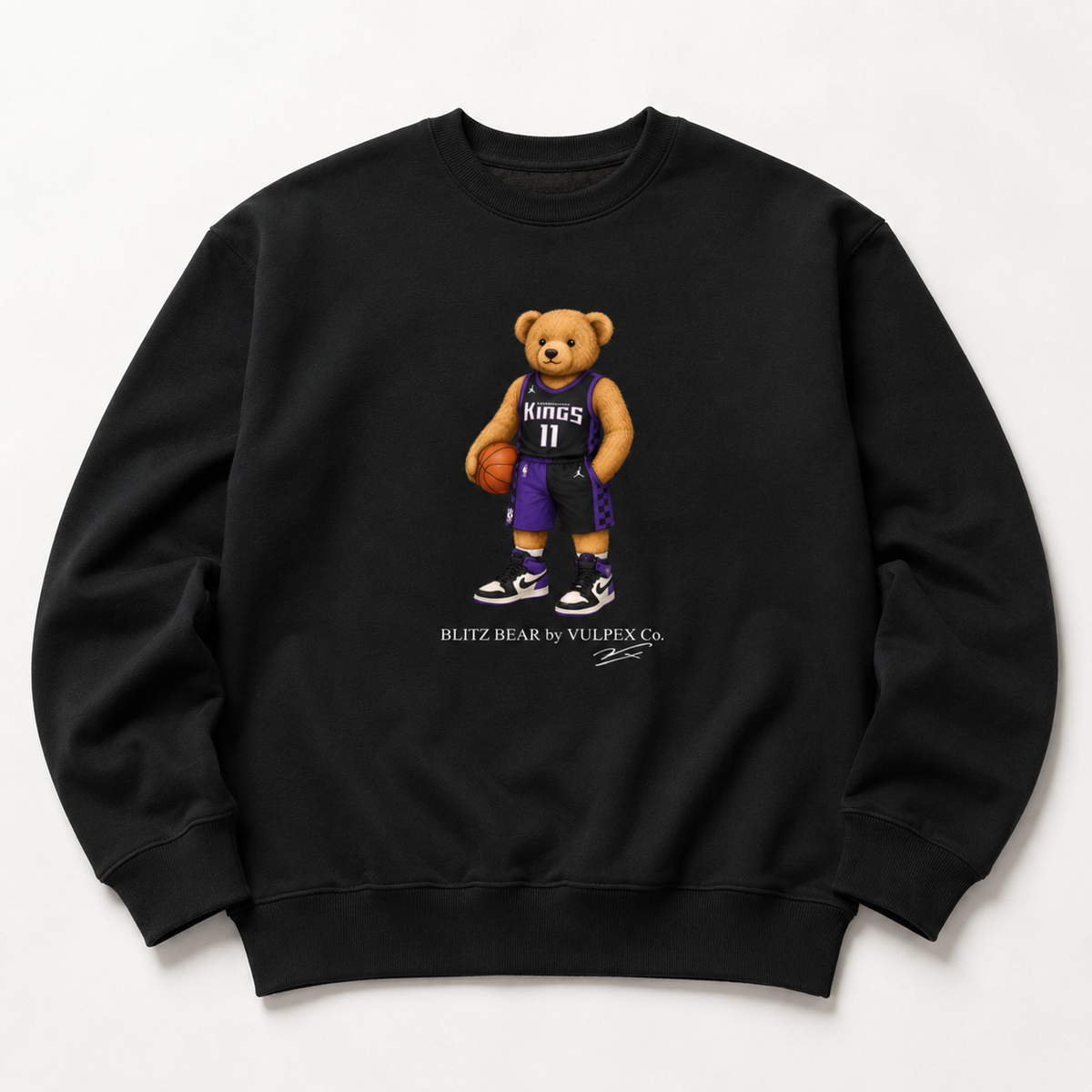 Beam Team Blitz Bear Sweatshirt - Black - premium editorial front