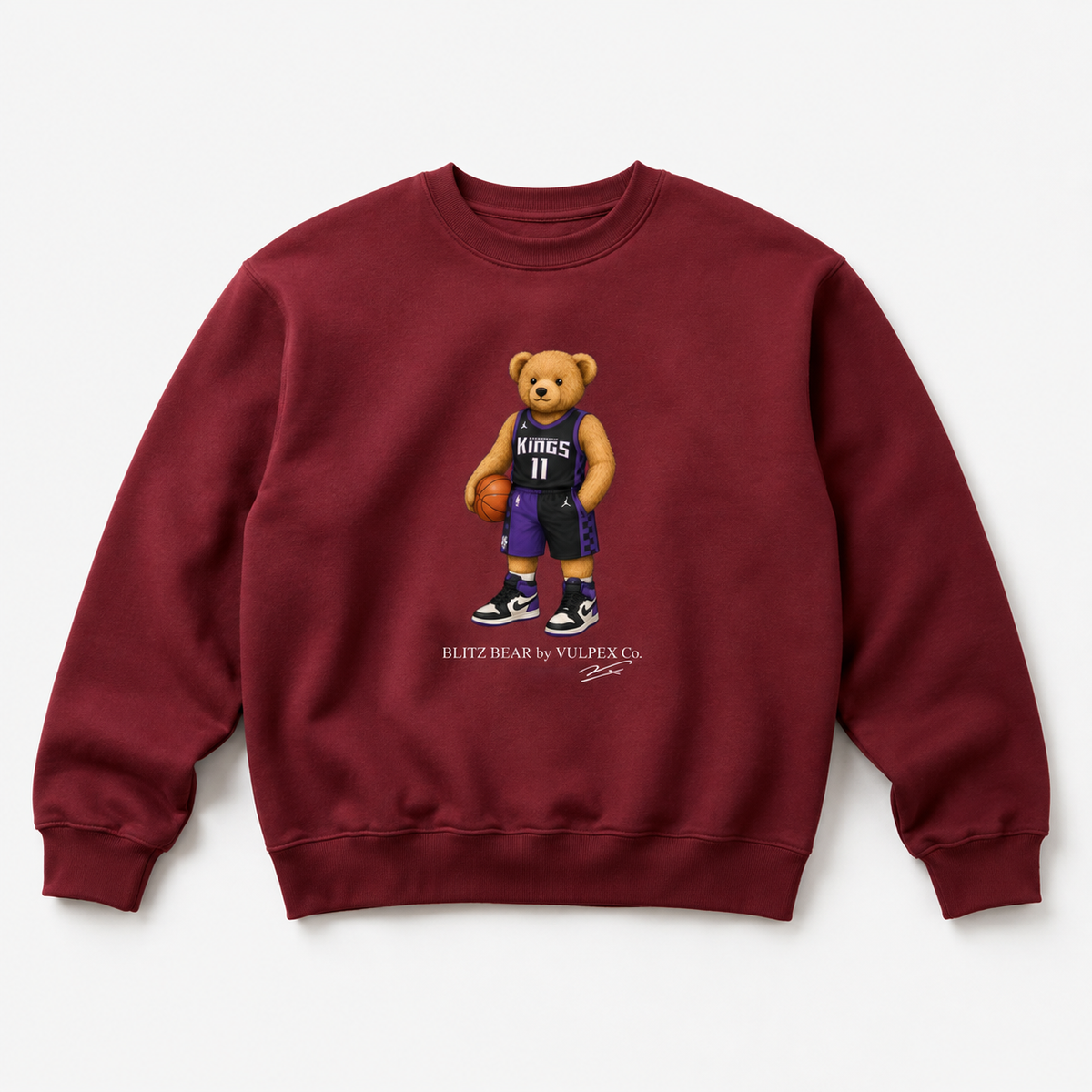 Beam Team Blitz Bear Sweatshirt - Wine Red - premium editorial front