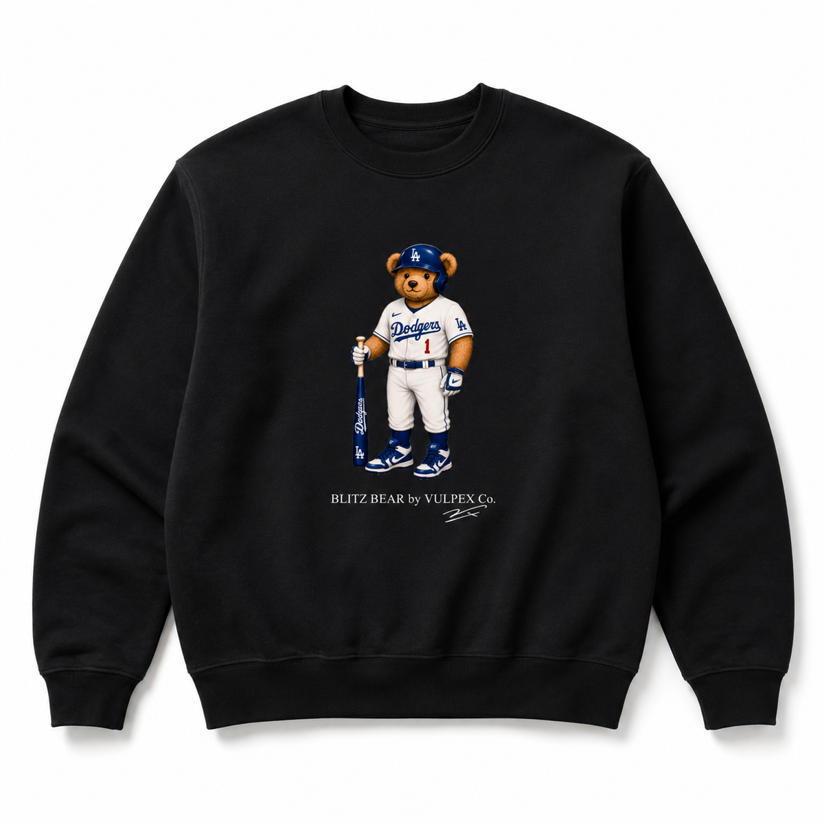 Blue Crew Blitz Bear Sweatshirt - Black - premium editorial front