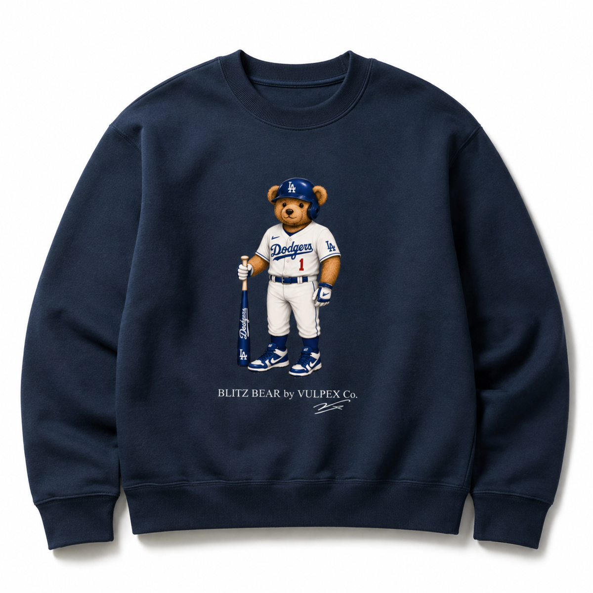 Blue Crew Blitz Bear Sweatshirt - Navy Blue - premium editorial front