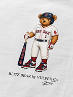 BoSox Blitz Bear DTG print macro detail on heavyweight cotton