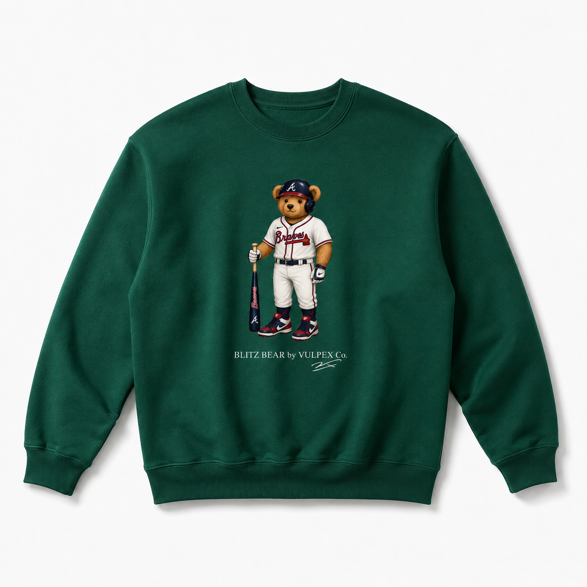 Bravos Blitz Bear Sweatshirt - Dark Green - premium editorial front