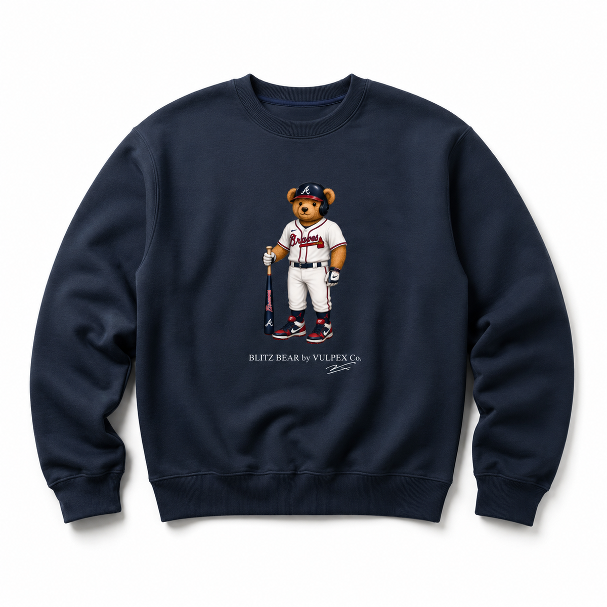 Bravos Blitz Bear Sweatshirt - Navy Blue - premium editorial front