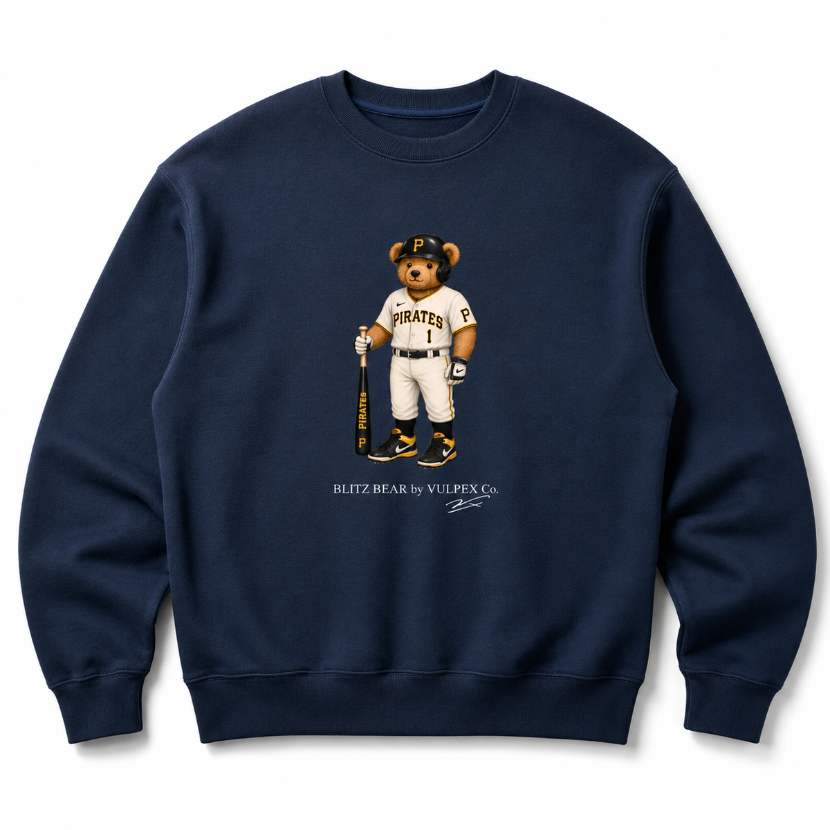 Buccos Blitz Bear Sweatshirt - Navy Blue - premium editorial front