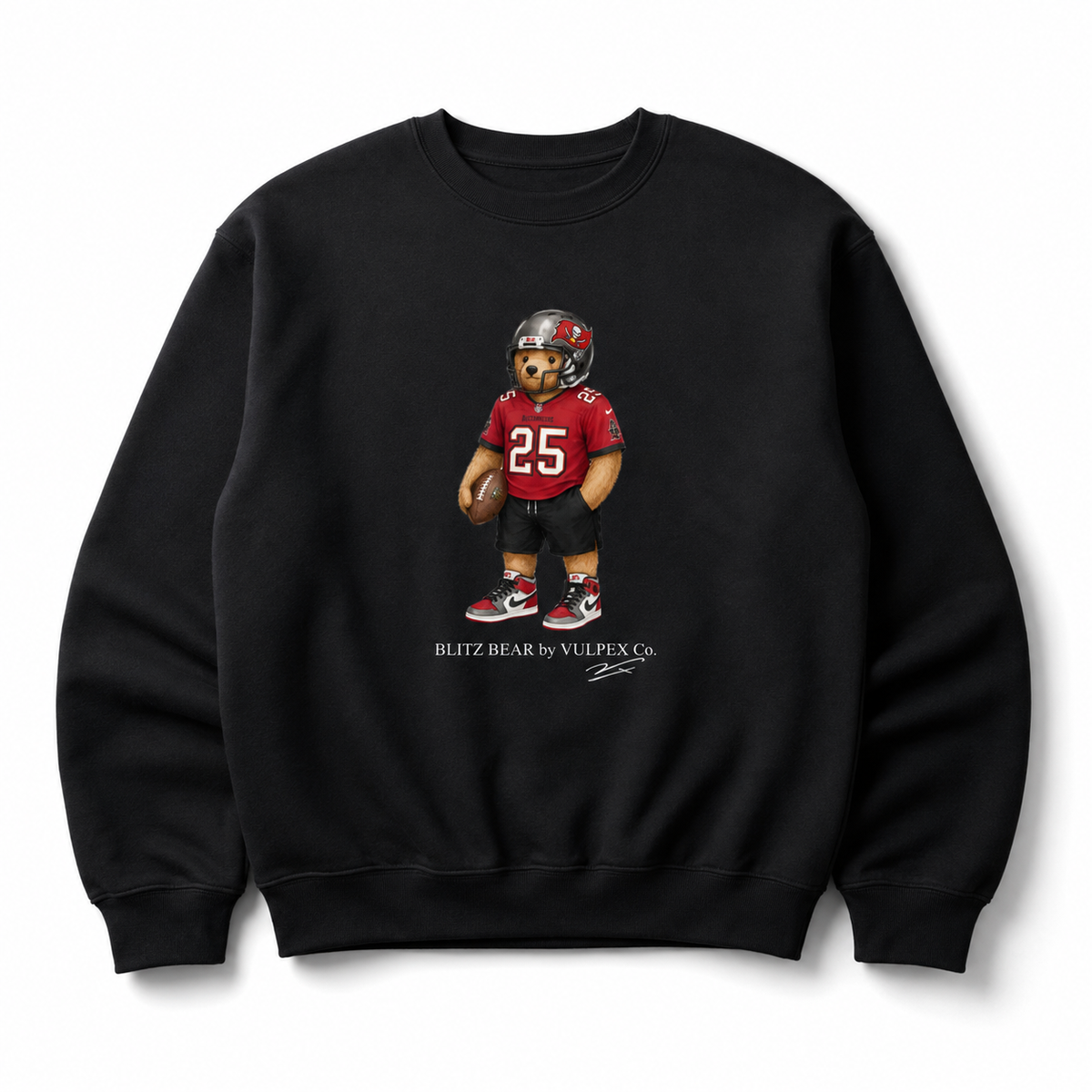 Bucs Blitz Bear Sweatshirt - Black - premium editorial front