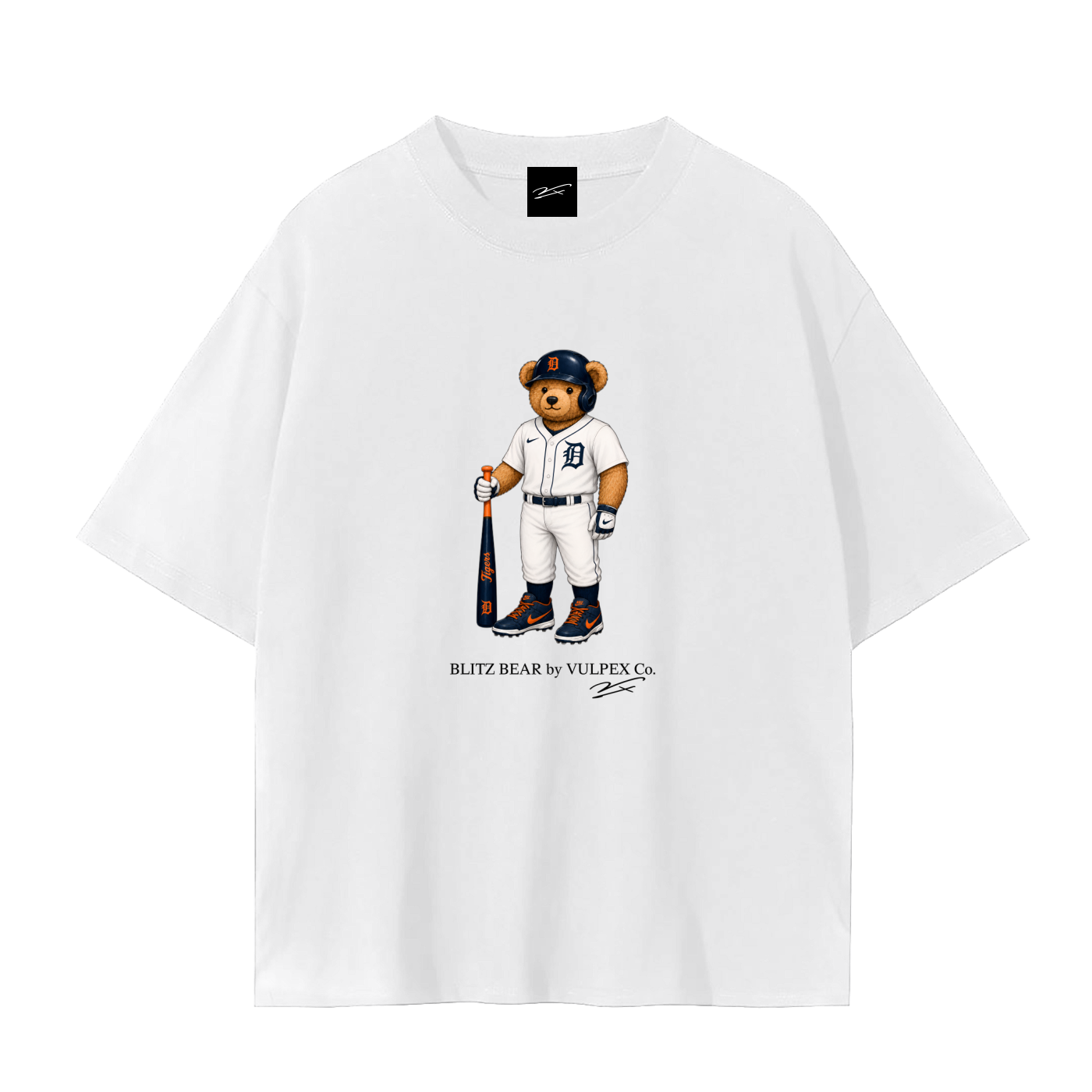 Motor City Kitties Blitz Bear baseball T-shirt by VULPEX