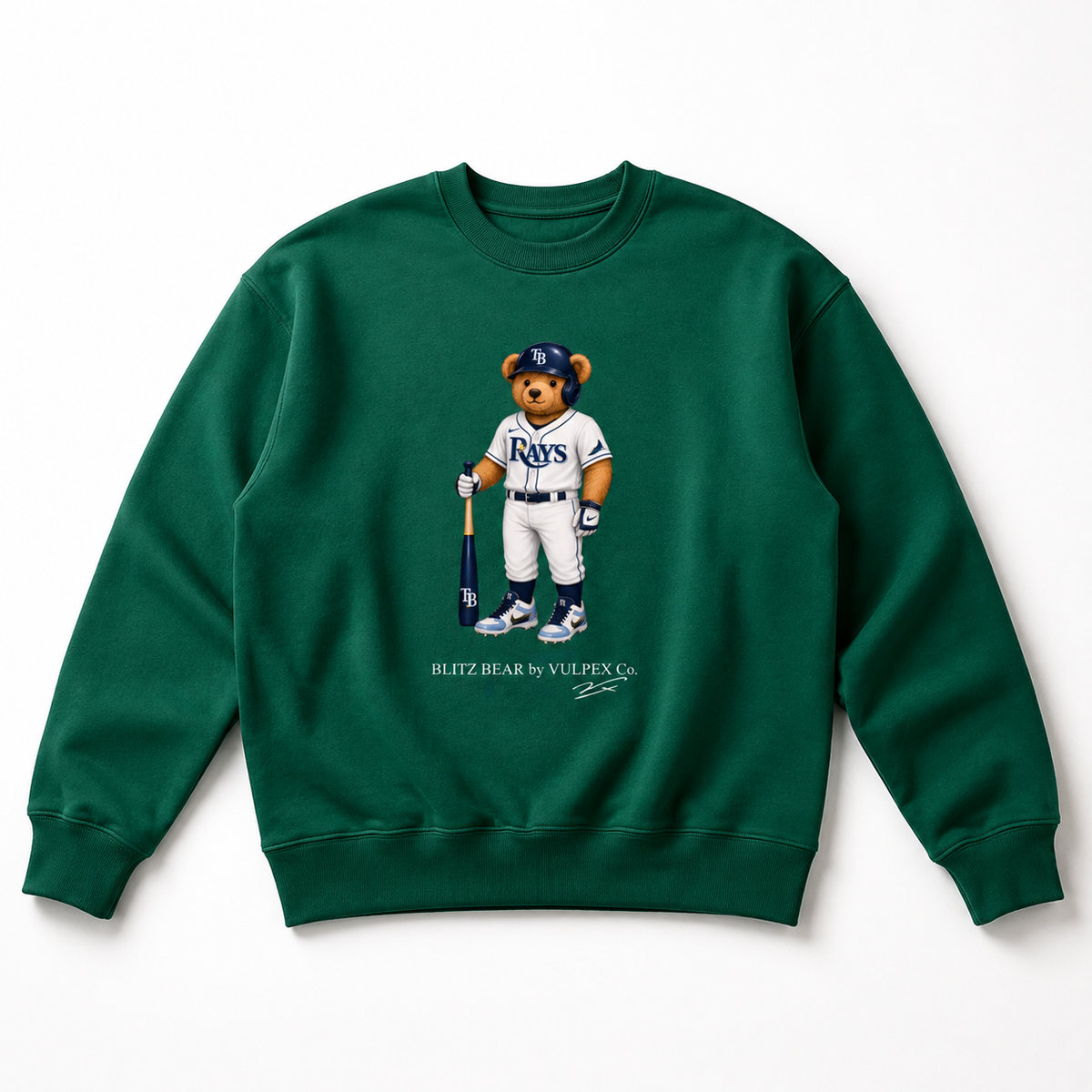 Devil Dogs Blitz Bear Sweatshirt - Dark Green - premium editorial front