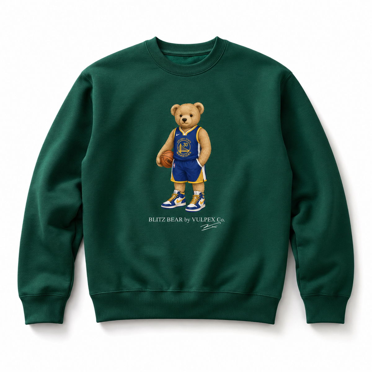 Dubs Blitz Bear Sweatshirt - Dark Green - premium editorial front