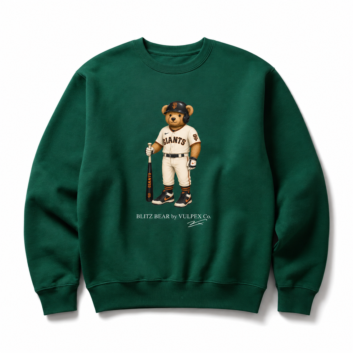 G-Men Blitz Bear Sweatshirt - Dark Green - premium editorial front