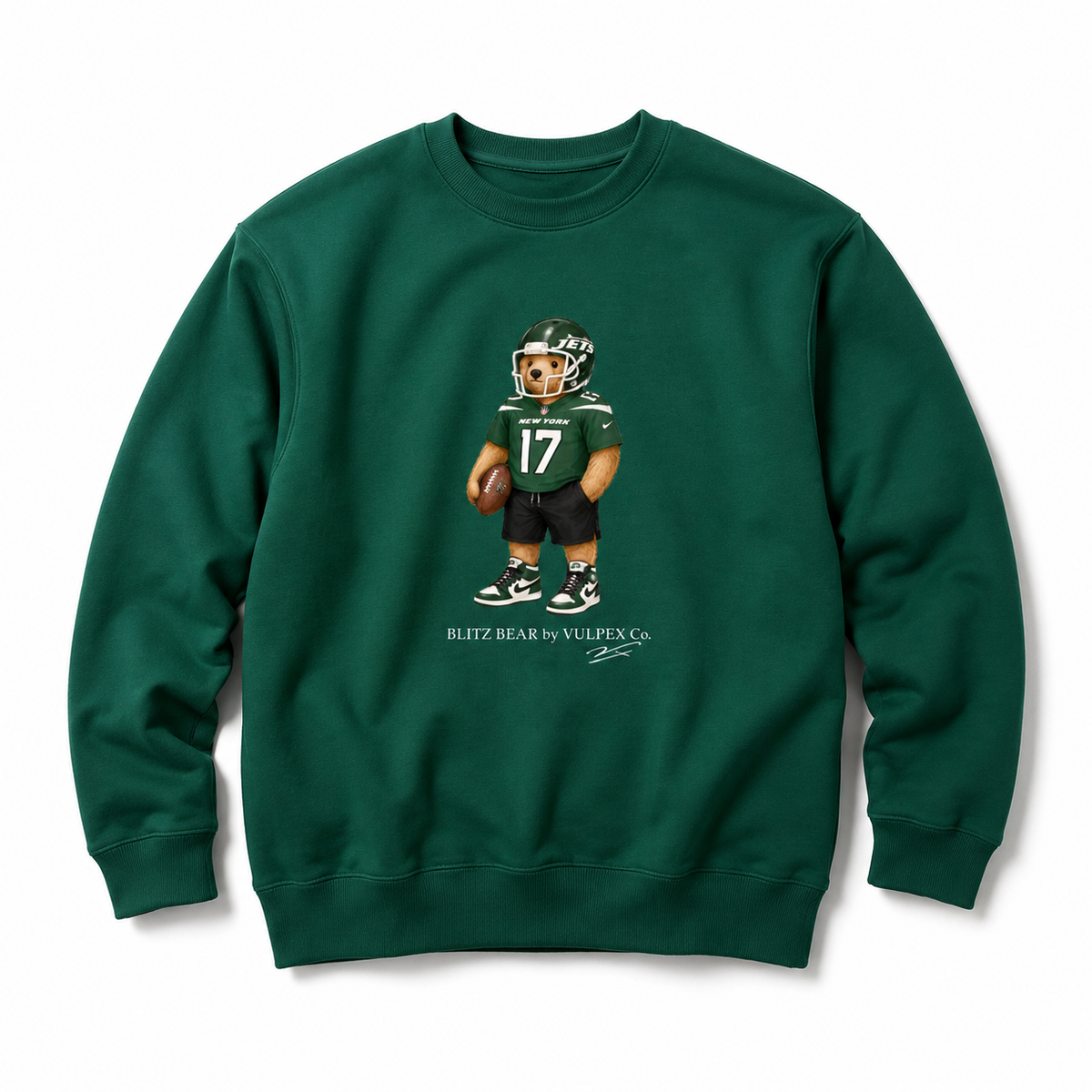 Gang Green Blitz Bear Sweatshirt - Dark Green - premium editorial front