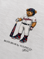 Guards Blitz Bear DTG print macro detail on heavyweight cotton
