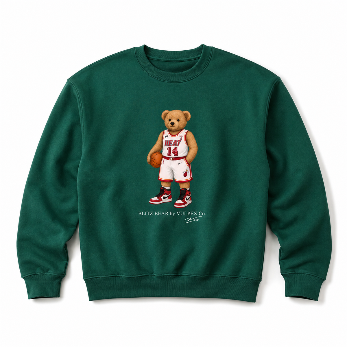 Heat Nation Blitz Bear Sweatshirt - Dark Green - premium editorial front