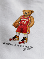 Highlight Factory Blitz Bear DTG print macro detail on heavyweight cotton