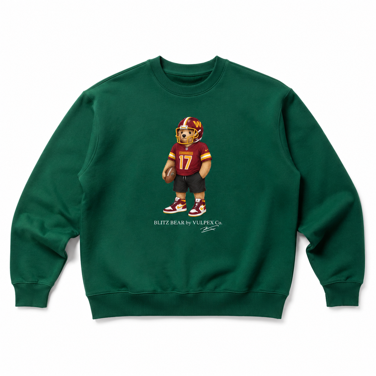 Hogs Blitz Bear Sweatshirt - Dark Green - premium editorial front