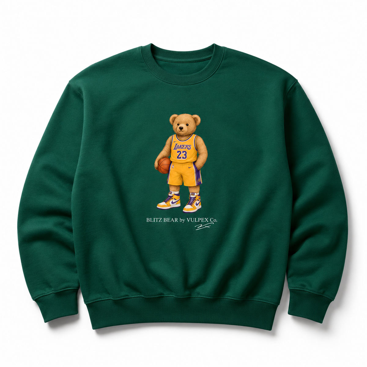Lake Show Blitz Bear Sweatshirt - Dark Green - premium editorial front