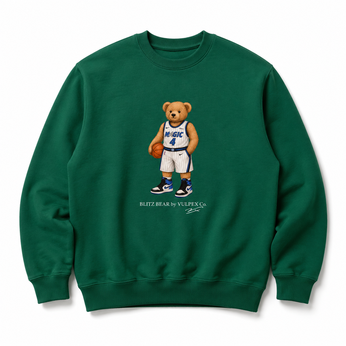 Magic Kingdom Blitz Bear Sweatshirt - Dark Green - premium editorial front