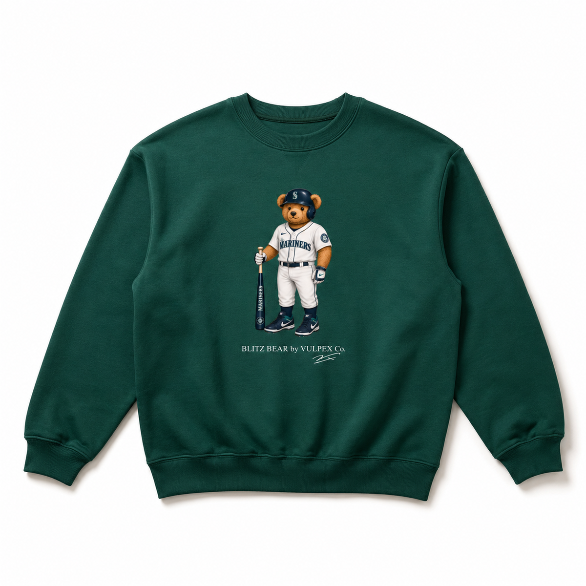 M’s Blitz Bear Sweatshirt - Dark Green - premium editorial front