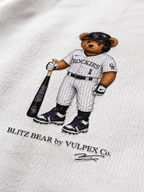 Rox Blitz Bear DTG print macro detail on heavyweight cotton