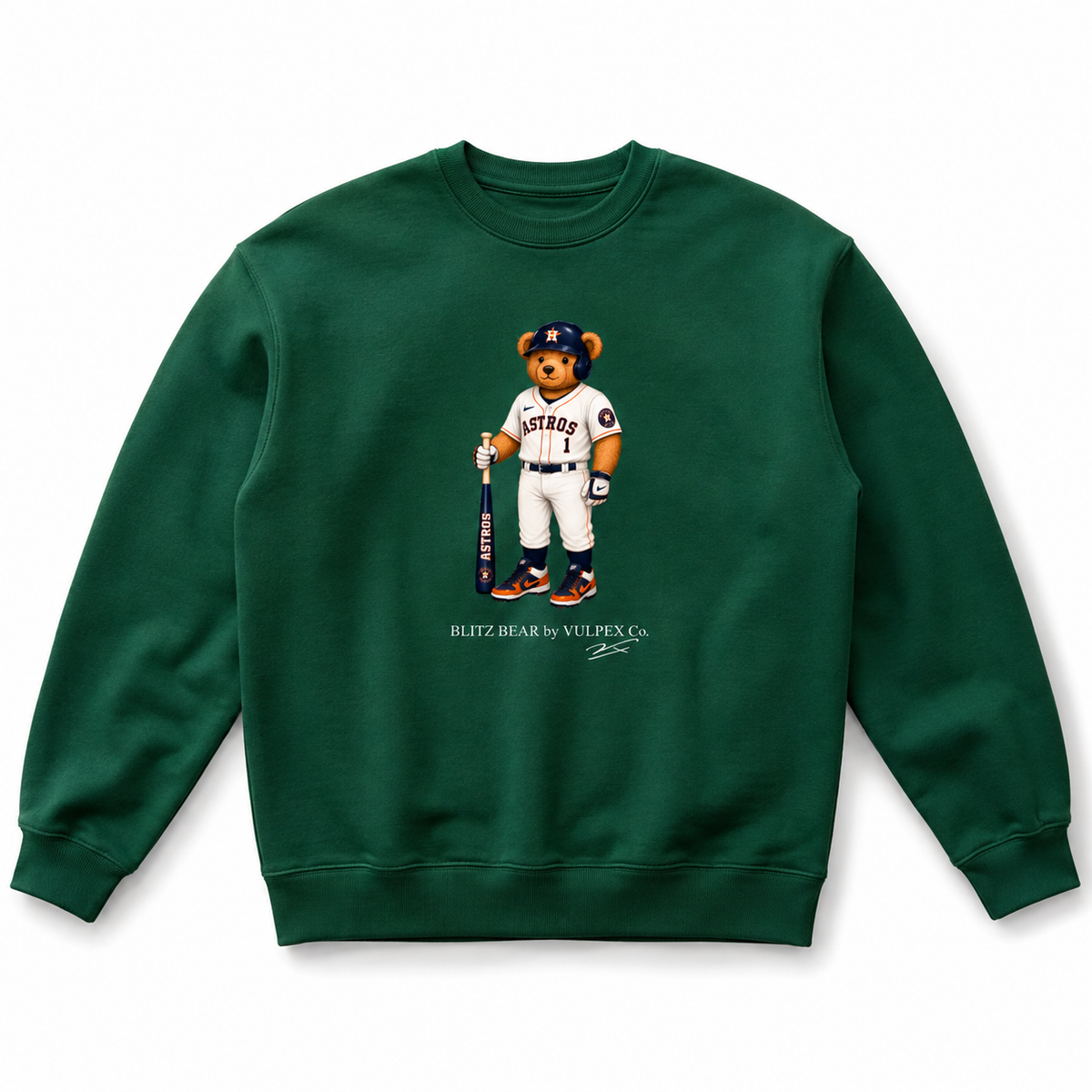 Stros Blitz Bear Sweatshirt - Dark Green - premium editorial front