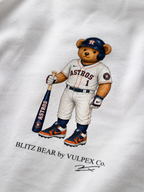 Stros Blitz Bear DTG print macro detail on heavyweight cotton