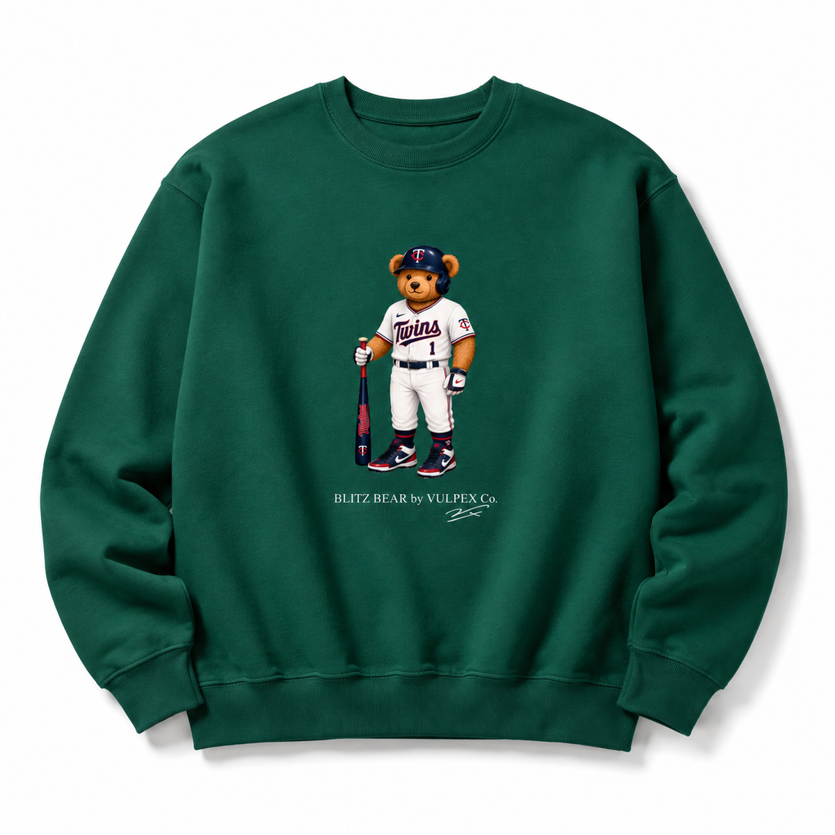 Twinkies Blitz Bear Sweatshirt - Dark Green - premium editorial front