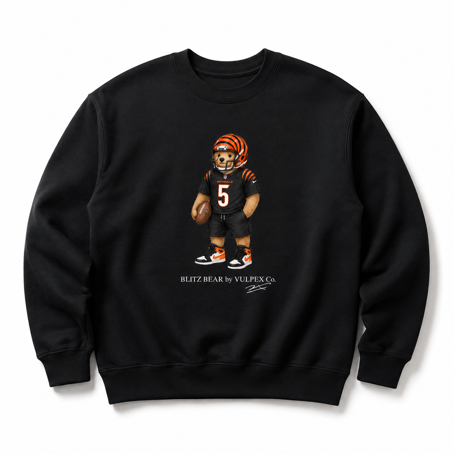 Who Dey Blitz Bear Sweatshirt